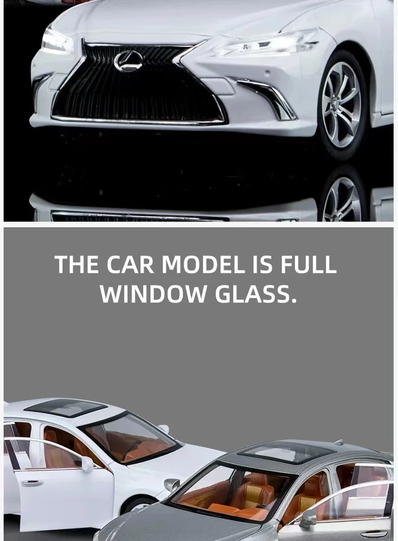 1:24 LEXUS ES300 Alloy Car Model Diecast Toy Vehicles Sound Light
