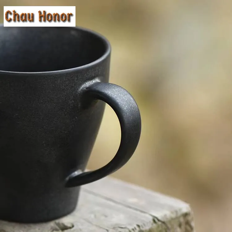 220ml Wabi-sabi Style Ceramic Mug Japanese Milk Cup Crude Pottery Tea Cup Retro Coffee Mug Household Water Jug Teaset Drinkware