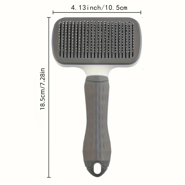 Pet Grooming Brush Self Cleaning Slicker Comb for Dogs Cats - Stainless Steel Needle Deshedding Tool Remove Floating Hair Knots 3