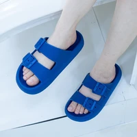 Soft Sole Beach Slippers Men Summer Adjustable Buckle Non-Slip Home Woman Comfortable Thick Bottom Sandals 1