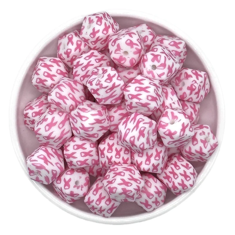Colorful Hexagon Silicone Beads for DIY Crafts and Decorations (10/20pcs, 14mm)
