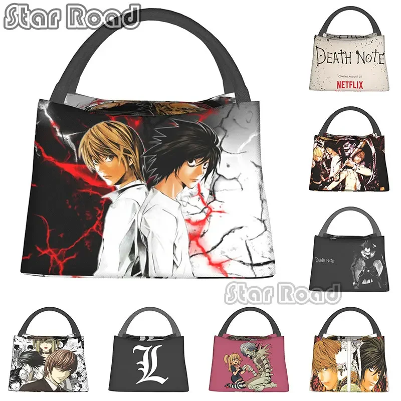 Anime Death NOTE Big Lunch Bag for Child Cartoon Designer Lunch Box Leisure Picnic Cooler Bag Portable Thermal Lunch Bags