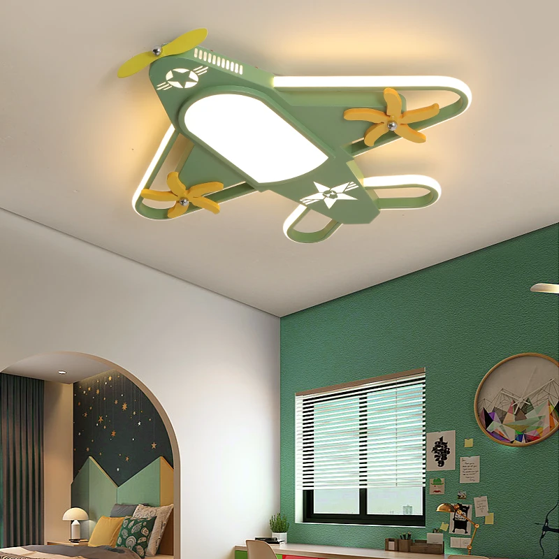 Airplane lamps Modern LED Chandelier lights for Bedroom study room Indoor Lighting Hanging Lamp grey green ceiling Fixtures