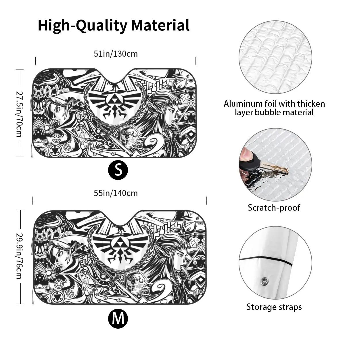 Car Windshield Sunshade Folding Window Shade Sun Visor Protector The Legend Of Zeldas Link Zelda