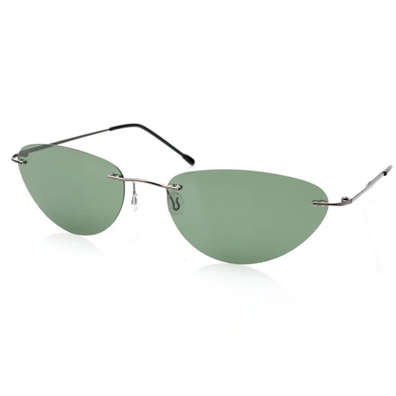 Polarized Ultralight Fashion Pilot The Matrix Neo Sunglasses Rimless Men Driving Brand Design Sun Glasses De Sol UV400 