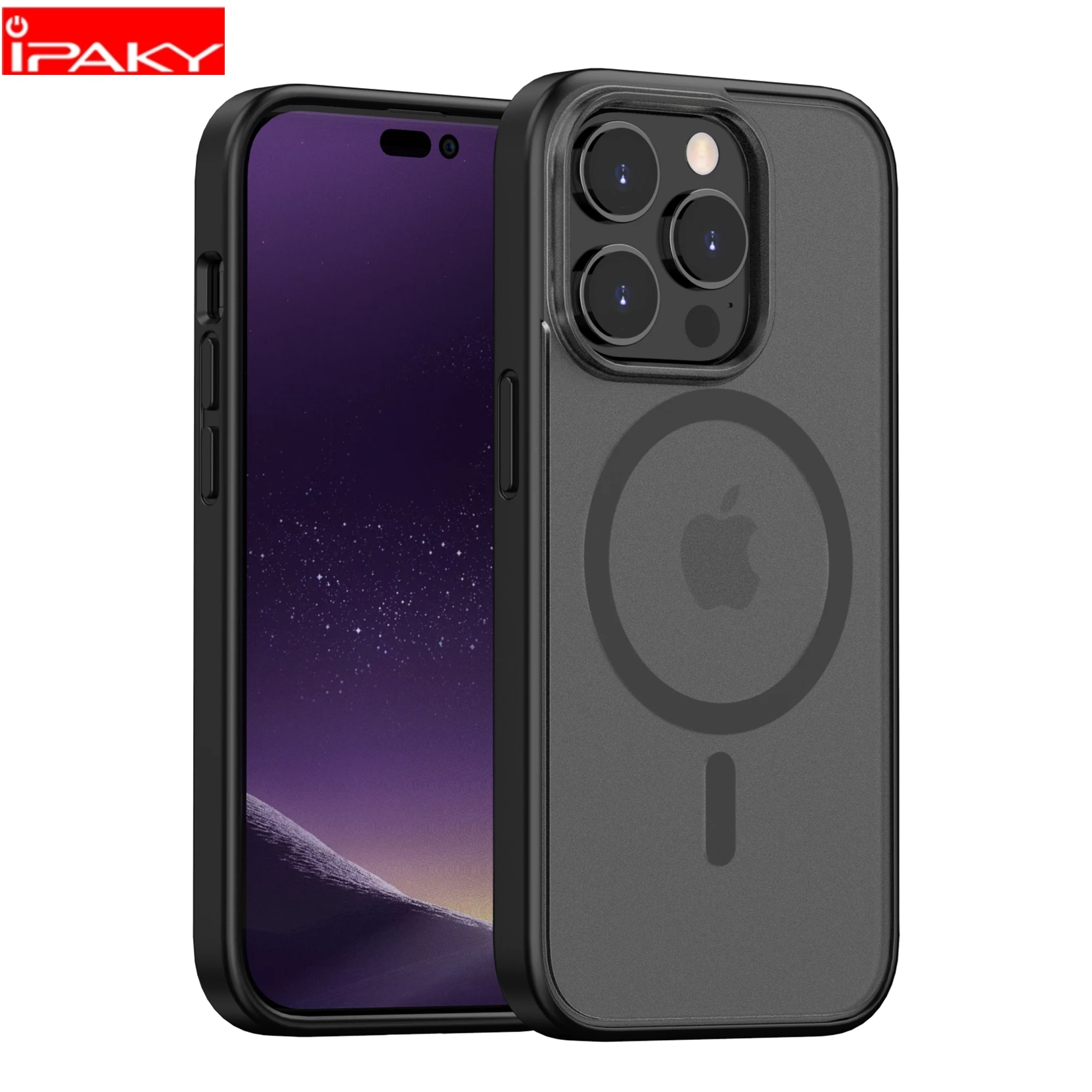 

IPAKY for iPhone 14 Magnetic Case 14 Pro Plus Shadow Frosted Matte Translucent Shockproof Armor Case for iPhone 14 Pro Max Case