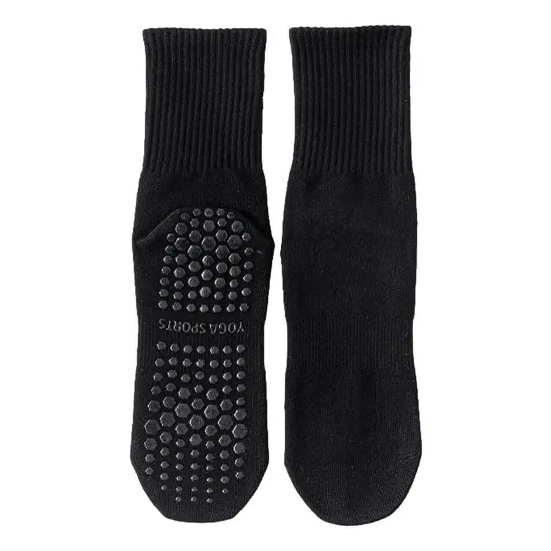 

Yoga Barre Socks Women's Mid-Calf Non-Slip Socks With Cushioned Sole Pilates Socks For Hospitals Rehabilitation Physical Workout