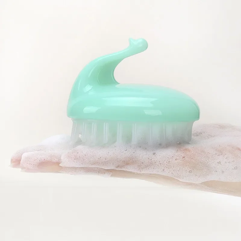 Silicone Shampoo Brush for Baby Infant Bathing Soft Silicone Boys Kids Shower Brush Head Hair Washing Massage Brushes Wipe Comb