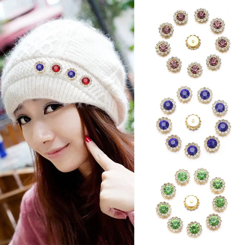 Steel Rhinestone Buttons for DIY Clothing Decoration