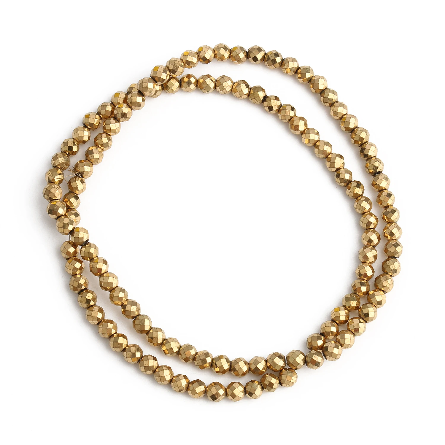 Elegant Silver-Gold Hematite Natural Stone Beads for DIY Jewelry and Accessories, 15'' Strand, 2-10mm