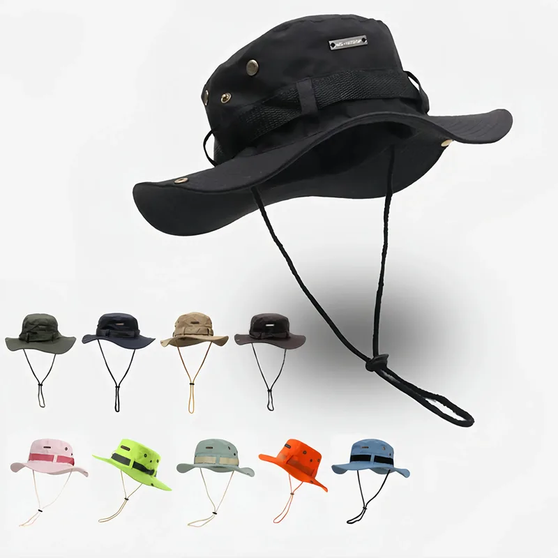 Bucket Hat Fisherman Cap Fishing Outdoor Sunshade Big Brim Panama Sunscreen...
