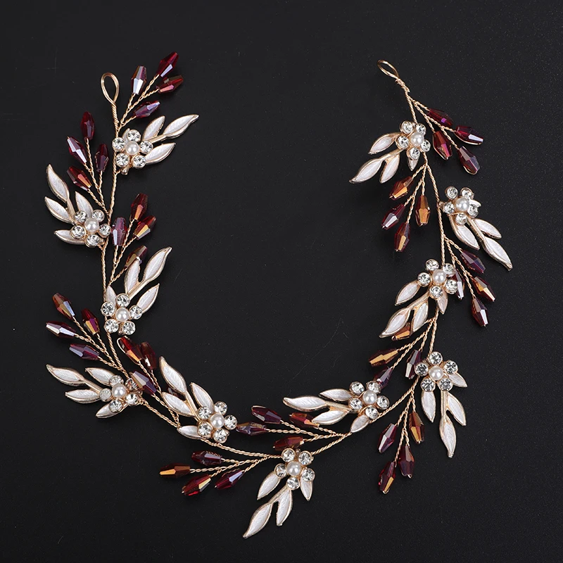 Bridal Hair Accessories Crystal Leaf Wedding Headbands Handmade Bridal Headpieces for Bride Bridesmaids Flower Girl Wedding Hair Accessories for Women