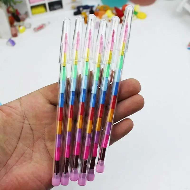 Painting Stitching Building Blocks Kid Color Stackable Detachable Crayon Set 10/24Pcs 77JD