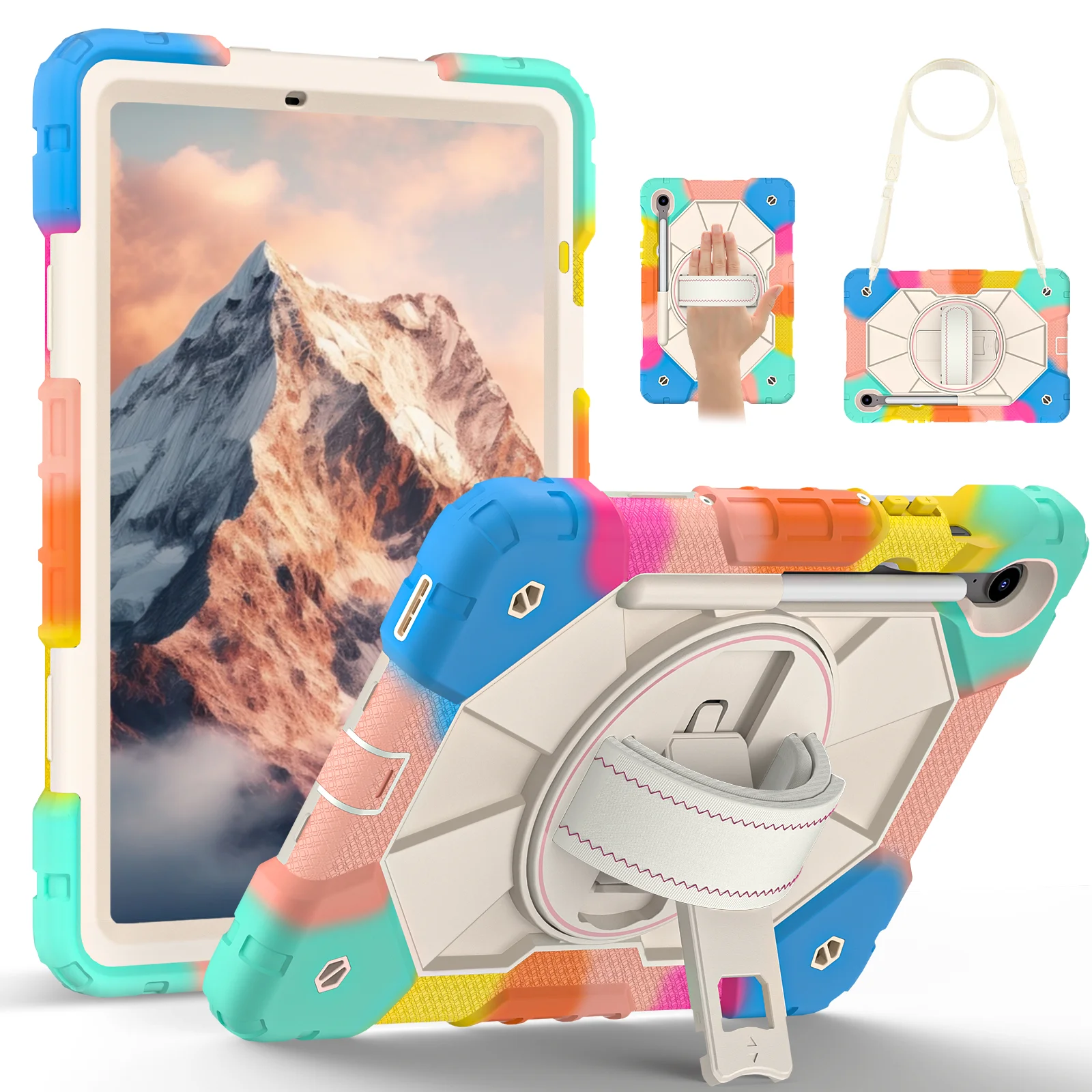Rugged Armor Case For Samsung Galaxy Tab With Rotating Kickstand_voghion.com