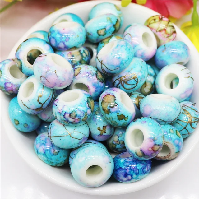 10Pcs Wholesale New Color Round Loose Beads Charms Marble Patterns for  Bracelets Necklace Crafts Women DIY Hair Jewelry Beads - AliExpress