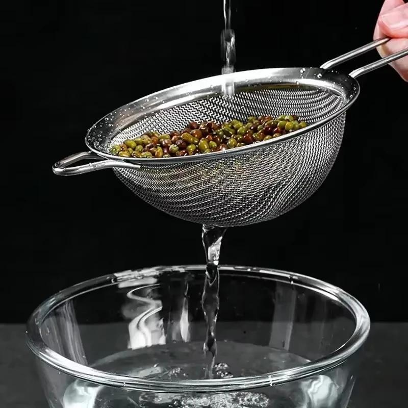 Tamiz Colador De Acero Inoxidable - Malla Extraíble Y Mango Ergonómico, Tamaño 10.5x21 Cm - Para Harina, Té, Pasta, Verduras