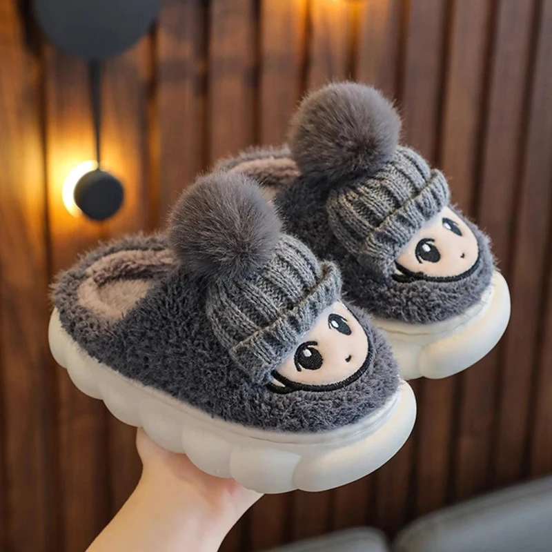 Kids Slippers Children's Winter Indoor Home Cartoon Cotton Slippers for Boys and Girls