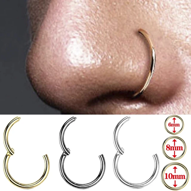 Buy Silver Septum Piercing Minimal Silver Thin Nose Ring Flat Minimal Nose  Piercing Nose Ring Septum Ring Golden Silver R10 Online in India - Etsy