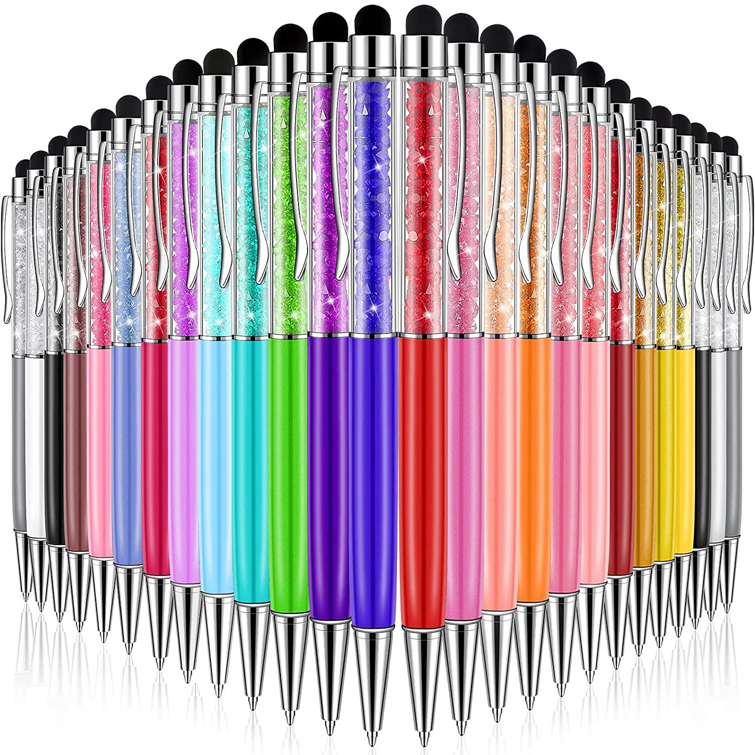 20-100pcs Crystal Ballpoint Pen Crystal Stylus Pen 2-in-1 Writing Touch Screens stylus pen,touch pen,writing pen
