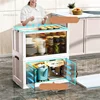 Plastic Nordic Kitchen Cabinets for Home Floor Multifunction Foldable Storage Cabinet Living Room Multi-layer Storage Box H 2