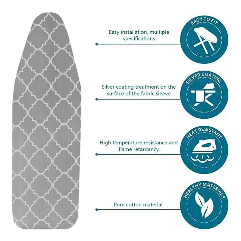 Ironing Board Cover Resists Scorching Staining Elastic Edge Heavy Thick Ironing Padding Cotton
