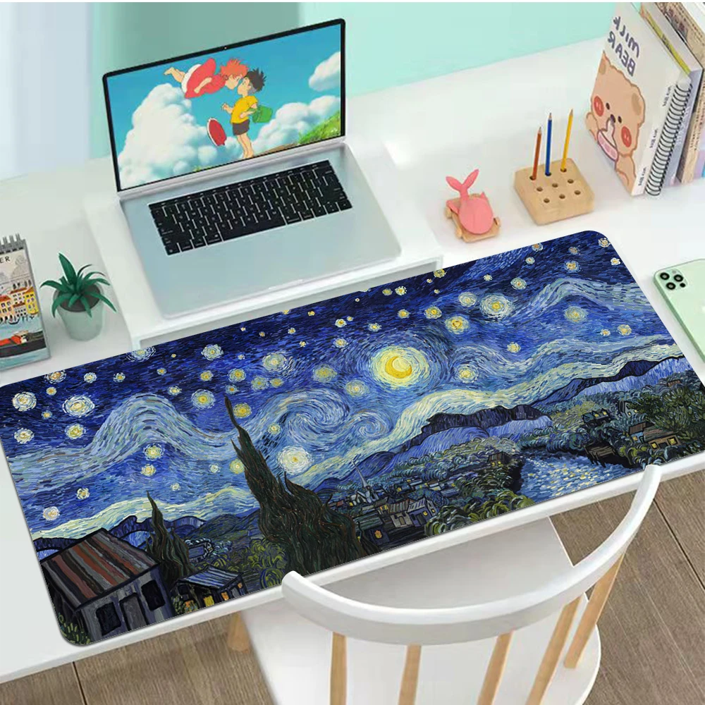 

XXL Van Gogh Mouse Pad 80x30cm Notbook Computer Mousepad Large Arting Game Keyboard Mice Mat Gaming Gamer to Keyboard Laptop Mat