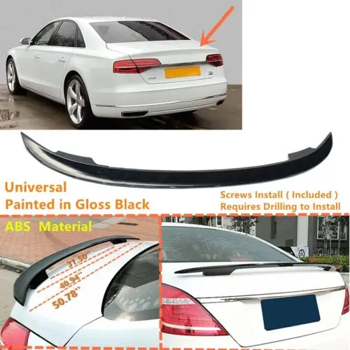 

Fit For 15-2018 AUDI A8 D4 S8 ABS Plastics Spoiler Trunk Sedan Universal Rear Wing Body Kit Accessories