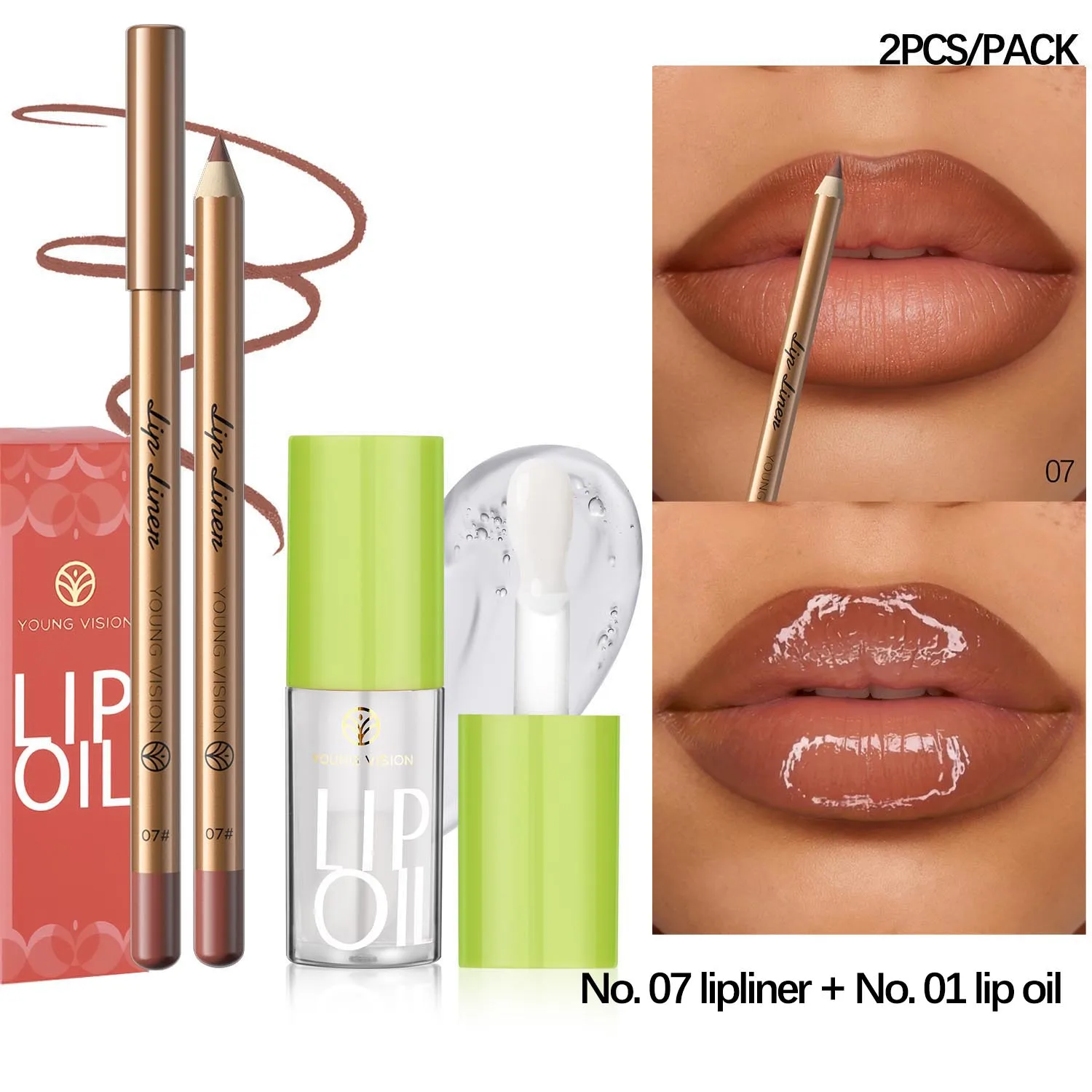 12-Color Matte Lipstick and Lip Liner Set - Long-Lasting Nude and Red Shades