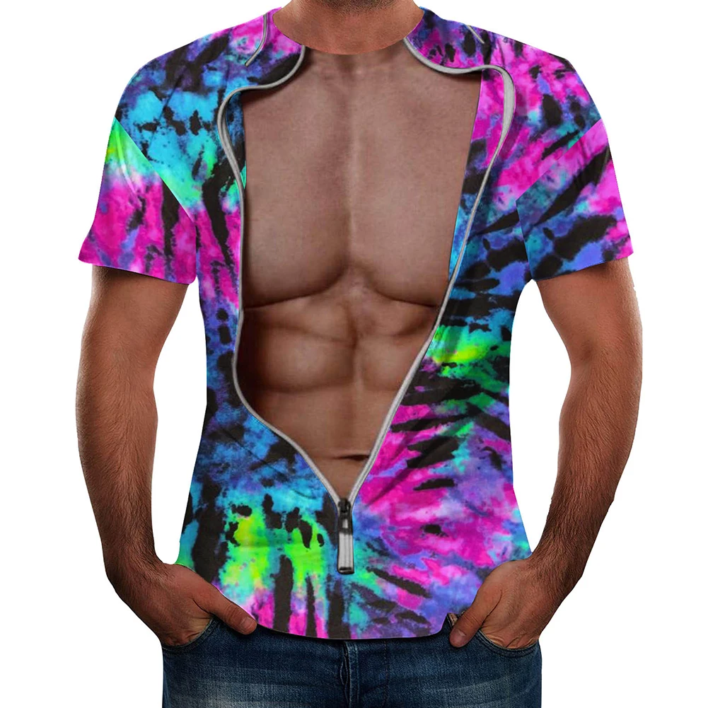 

Fashion Men's Muscle Body 3D Print Funny Slim Fit Short Sleeve T-shirt Summer Tee O Neck Tees Tops T Shirt Man Clothing