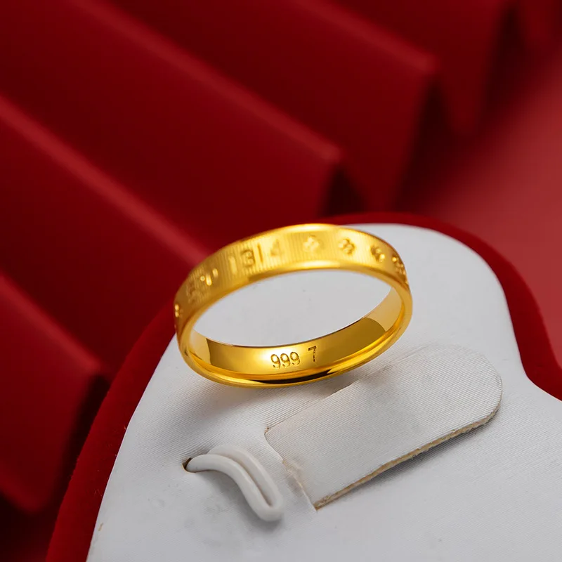 24k Yellow Gold Plated Fashion 520 Ring for Lover Couple Bride