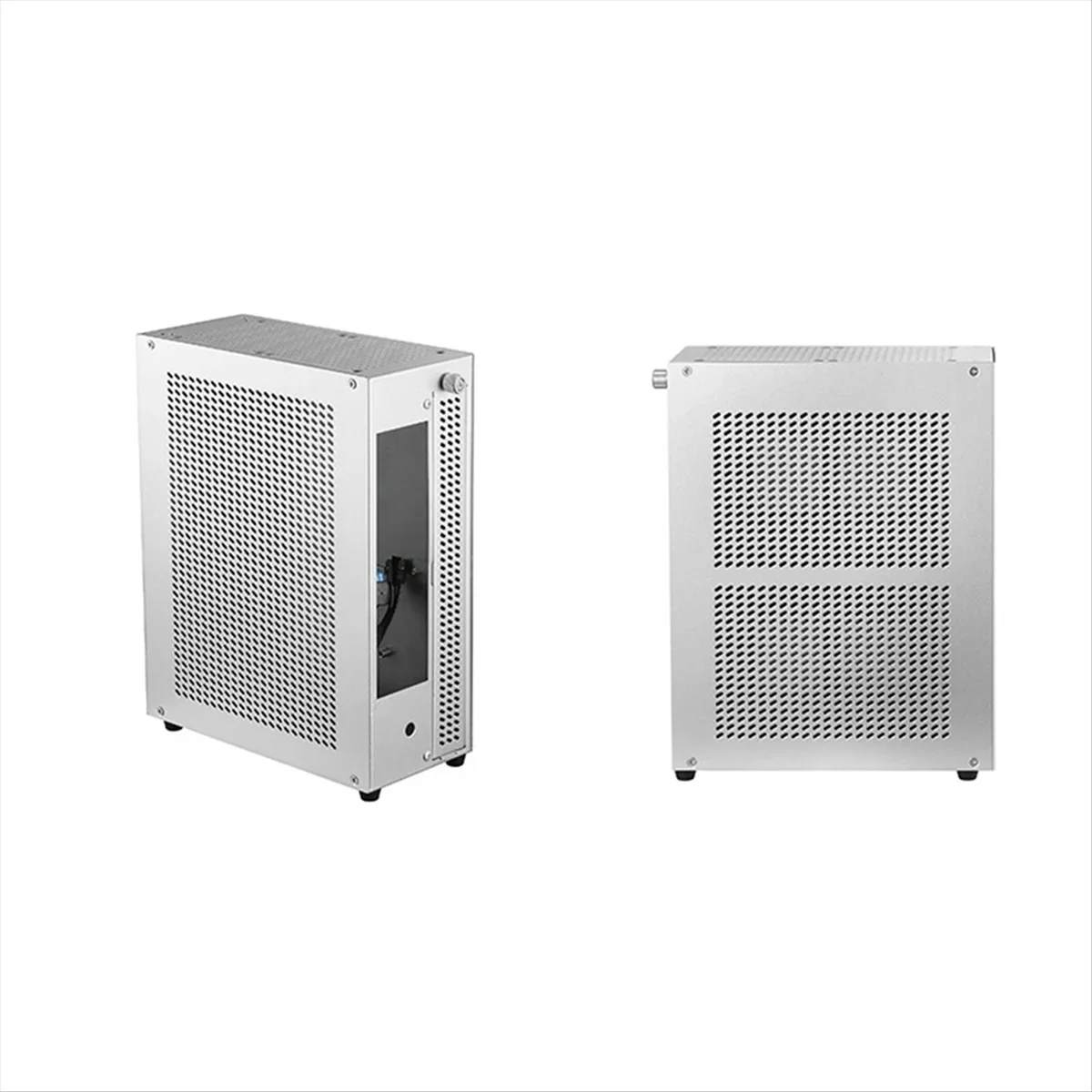 Desktop Chassis ITX Computer Case Mini NAS Computer Case Dual 3.5-Inch Hard Drive Front USB3.0 TYPEC Interface
