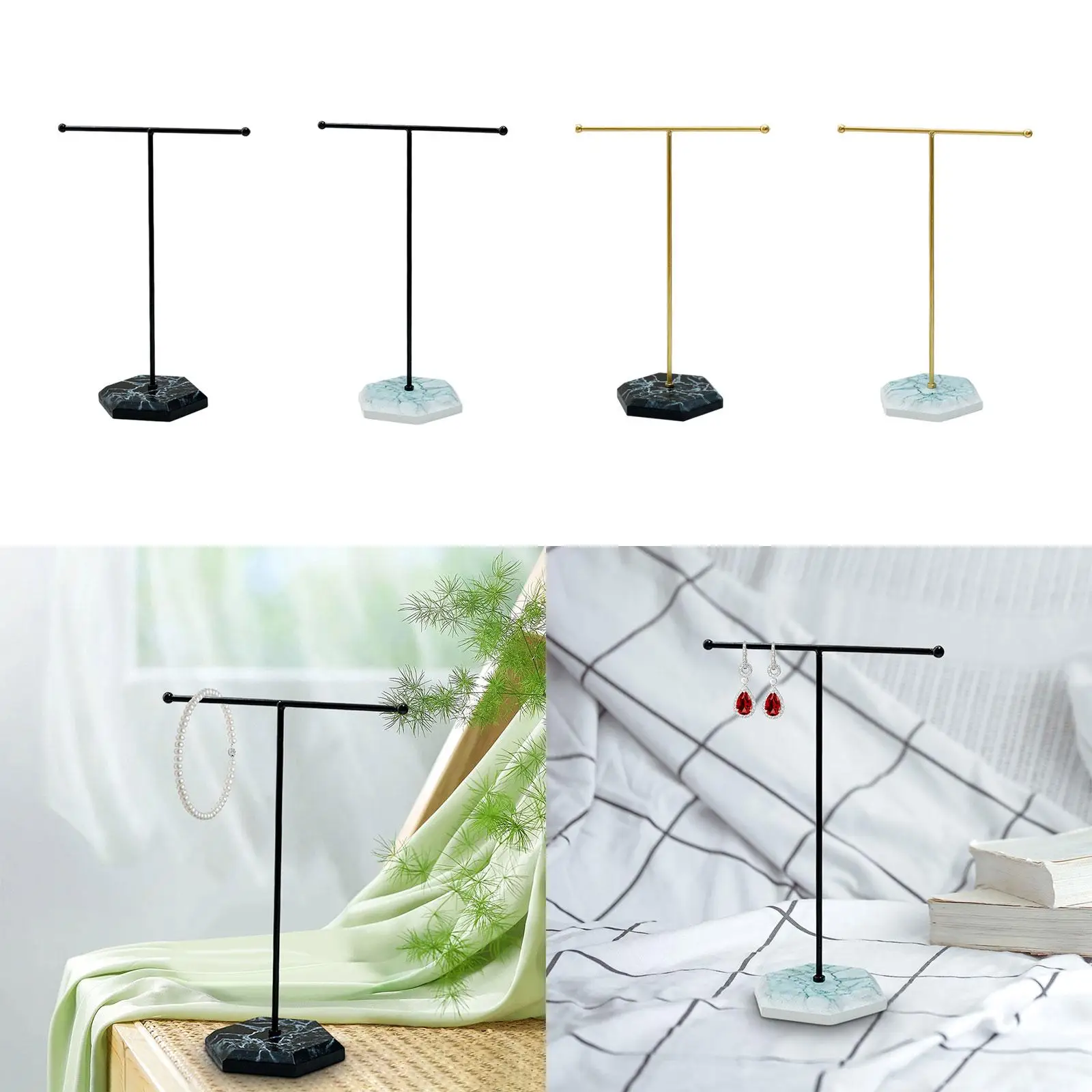 T Bar Jewelry Stand Display Jewelry Hanging Pendant Jewelry Display Rack for Live Broadcasting Shopping Mall Shop Photography