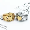Claddagh Style Hand to Hold a Heart with Crown Ring 316L Stainless Steel Jewelry Celtic Knot Biker Women Ring 2