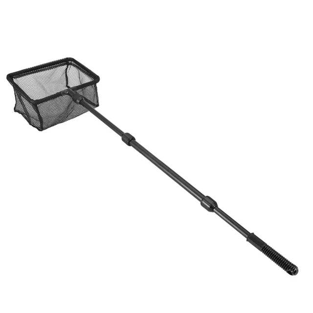 Plastic Pole Handle Retractable Fishing Net Retractable Design Floating Objects Clean Aquarium Fishing Net Black 2