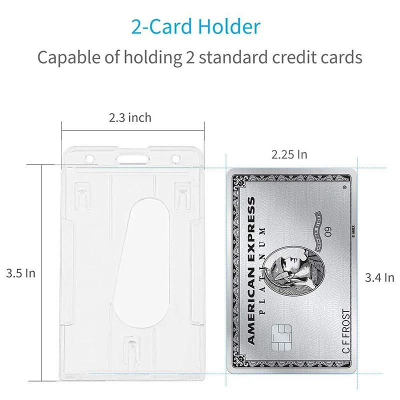 Clear Hard Plastic ID Card Holder with Lanyard - Transparent Badge Holder