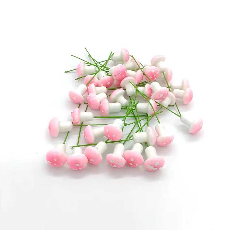 Set of 50 Miniature Colorful Mushroom Garden Ornaments - DIY Craft Resin Decorations for Potted Plants and Moss Arrangements