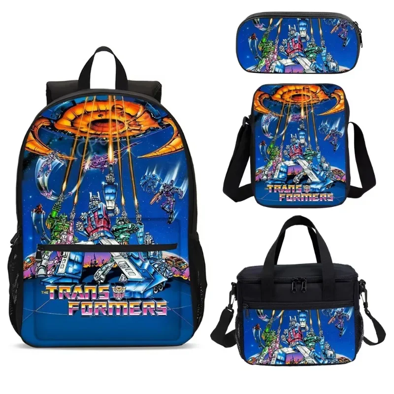Transformers Child School Backpack with Lunch Bags ,Pencil Bags ,School Bags for Boys Girls Best Gift 2