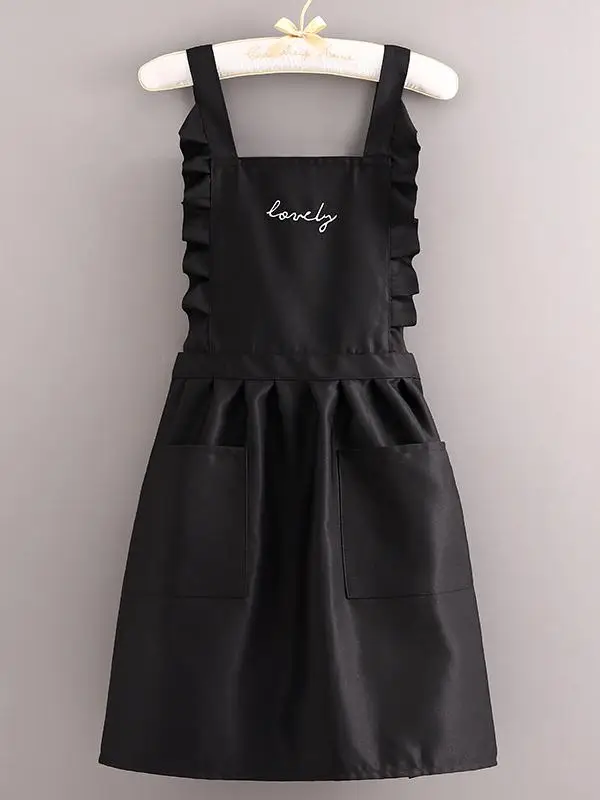 Kitchen Apron Set Long Sve Printed Waistcoat Workwear Faionable Adult Canvas Apron Anti-Stain Home Use Cleaning Tools