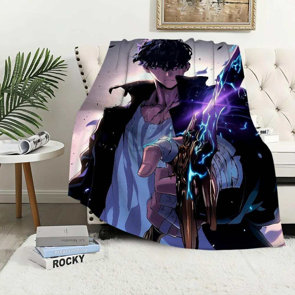 Leveling Hot-blood Solo Flannel warm anime soft Korean plush blanket for sofa living 2 room office Season bedroom travel gift 6