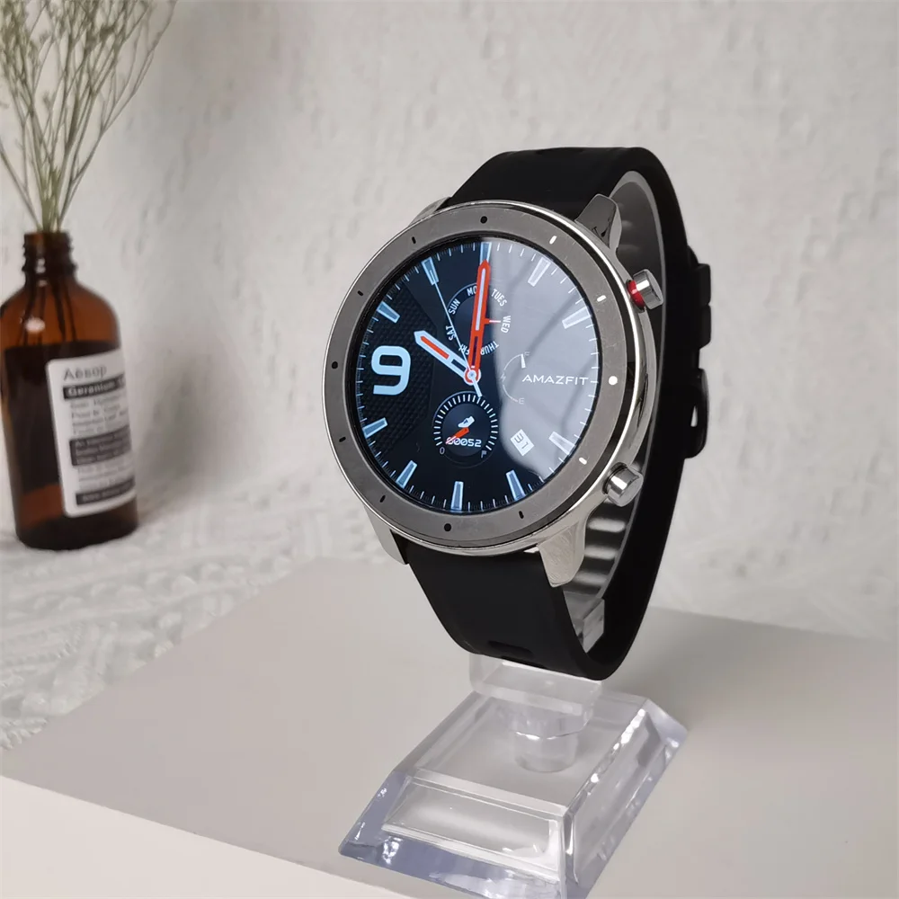 Amazfit GTR 47 남성용 스마트 워치, 5ATM 방수, 블루투스, GPS, 정확한 위치 조정, 90 97NEW ...