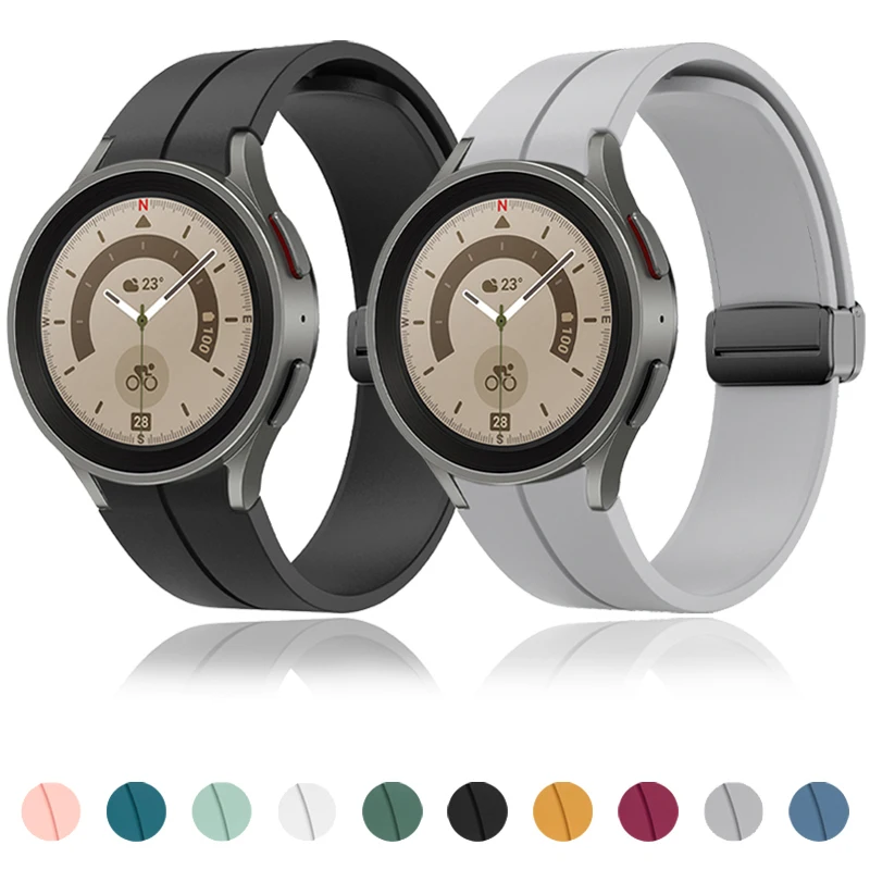 Original Silicone Strap for Samsung Watch 4/5 40mm 44mm Watch 5 Pro