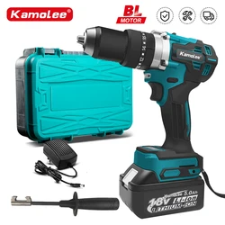 Kamolee 13MM Brushless Electric Impact Drill Cordless Screwdriver Lithium Battery Charging Hand Drill For Makita 18V Battery
