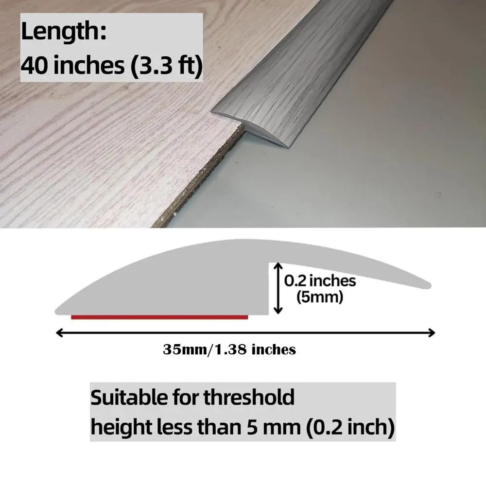 Carpet To Tile Floor Transition Strip Wear-resistant Cuttable Edging Trim Strip Self Adhesive Household Threshold Cover Doorway