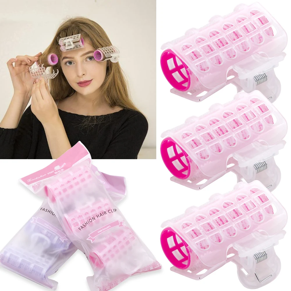 

3Pcs/Bag Hair Curlers Rollers Bang Curl Clips Plastic Small Multi-Functional Rollers Women Girl Beauty Curling Hair Styling Tool