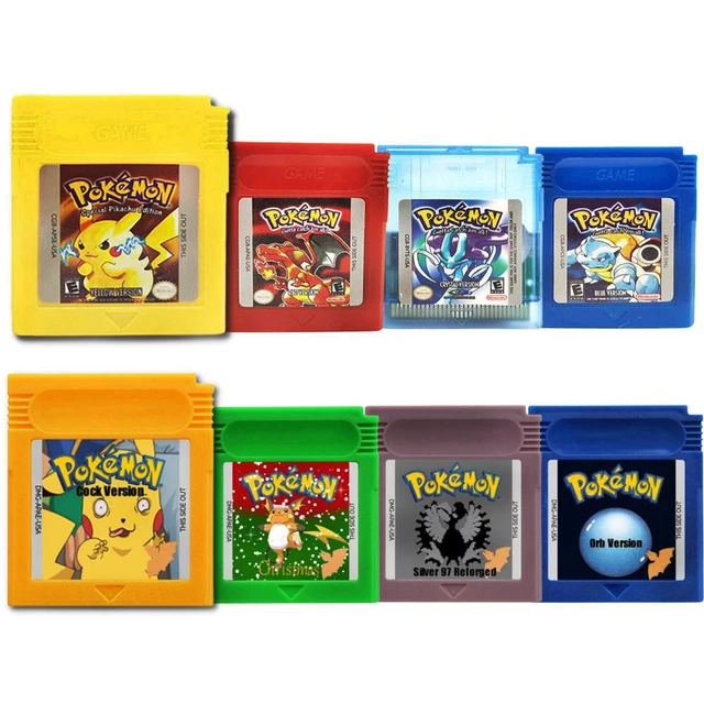 GBC Pokemon Series Game Cartridge 16-Bit Video Game Console Card Blue  Crystal Green Gold Red Silver Yellow English for GBC/GBA - AliExpress