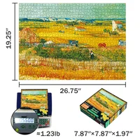 MaxRenard 68*49cm Jigsaw Puzzle 1000pcs Adult Fine Art Painting Collection Toys Van Gogh Bumper Harvest Home Wall Decoration 2