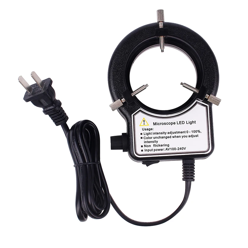 Adjustable Black or White LED Ring Light Illuminator Lamp For Industry Stereo Video Camera Trinocular Microscope Lens Magnifier 2