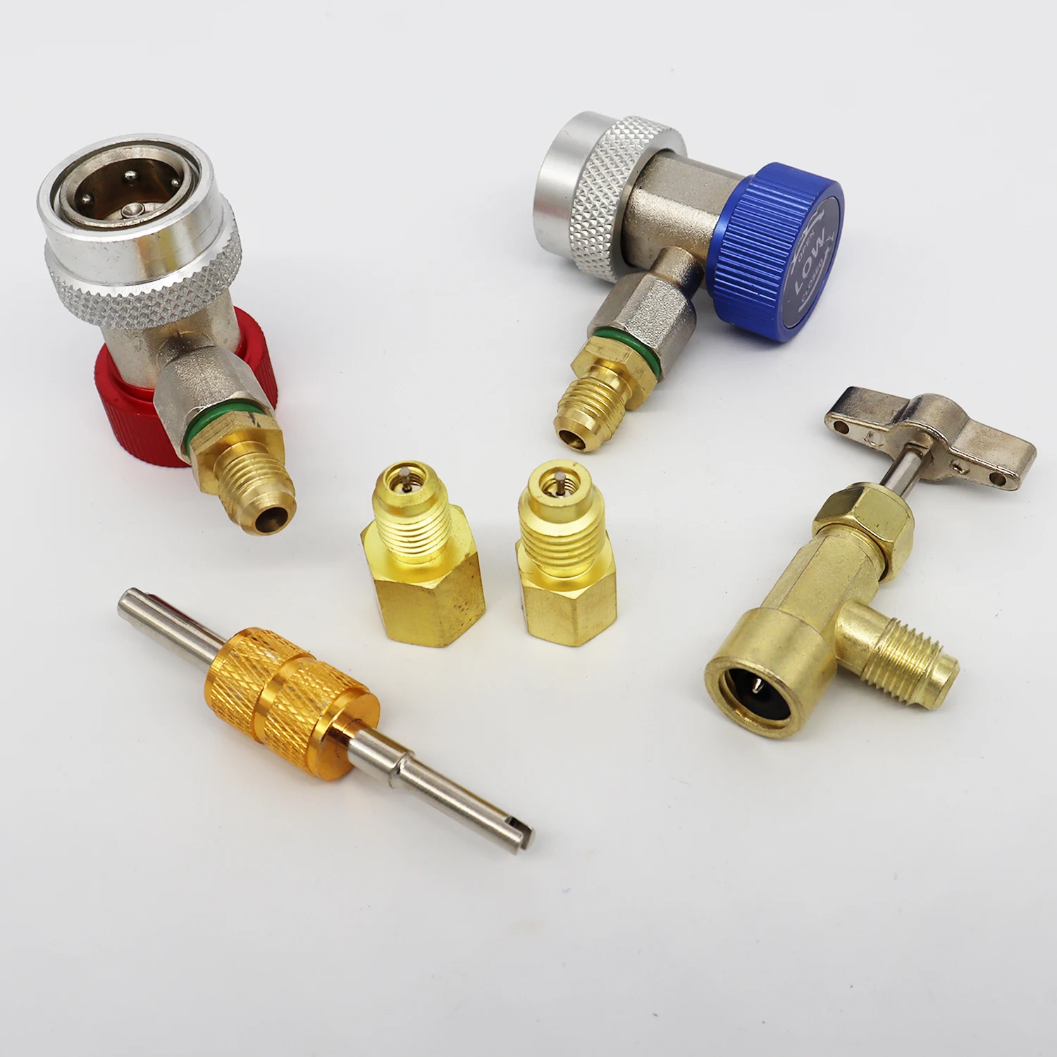 R134a Fittings AC Manifold Gauge Quick Coupler Adapter Kit - High & Low Side, 1/4" SAE, Brass, Lifetime Warranty R134a Adapter Hose - Foto 9