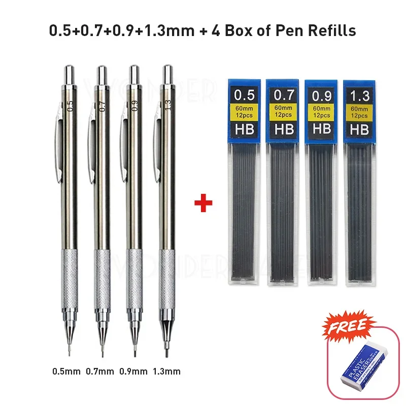 Premium Full Metal Mechanical Pencil for Sketching and Drawing