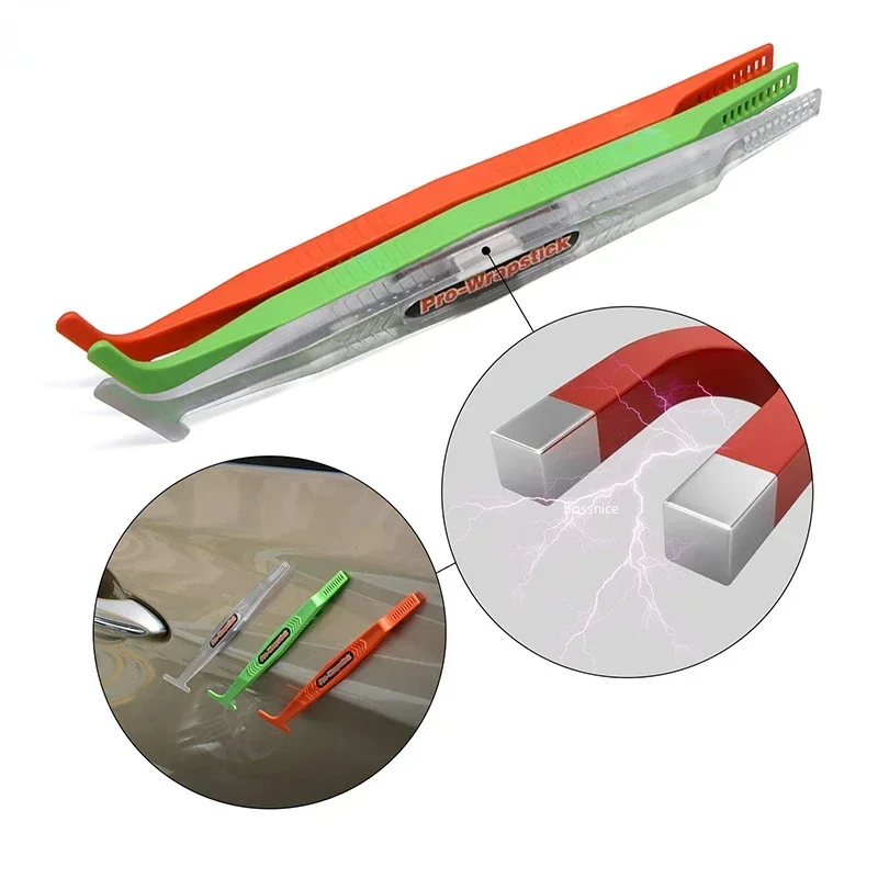 Car Wrap Stick Magnet Micro Squeegee Car Vinyl Wrap Soft Magnet Plastic Scraper Stick Window Decal 3/6Pcs,car wrapping tools,vinyl squeegee,car vinyl scraper,automotive film tools